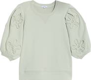 Rails Camy Floral Puff Sleeve Cotton Sweatshirt