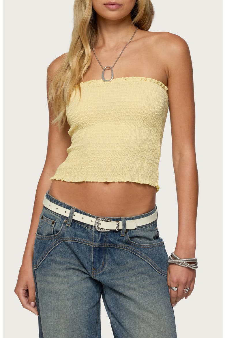 Emmet Smocked Tube Top, Main, color, YELLOW