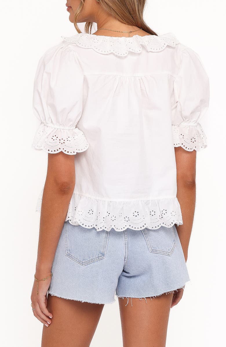 Petal & Pup Anouk Eyelet Trim Button-Up Top, Alternate, color, White