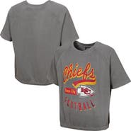 Outerstuff Women's Gray Kansas City Chiefs Mineral Wash Short Sleeve Top