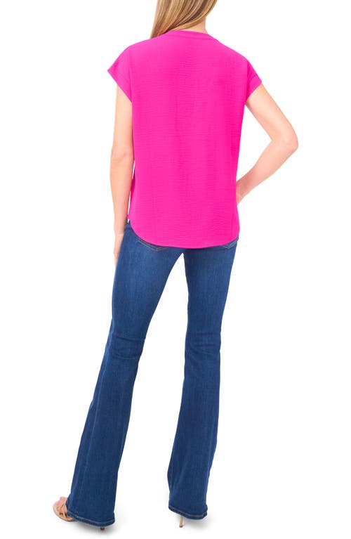 Vince Camuto Crinkle Lace-up Top In Pink