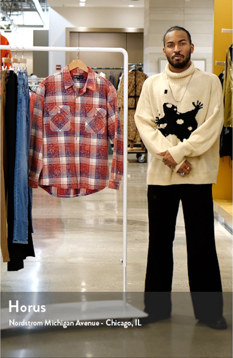 Speckle Plaid Cotton Button-Up Shirt, sales video thumbnail
