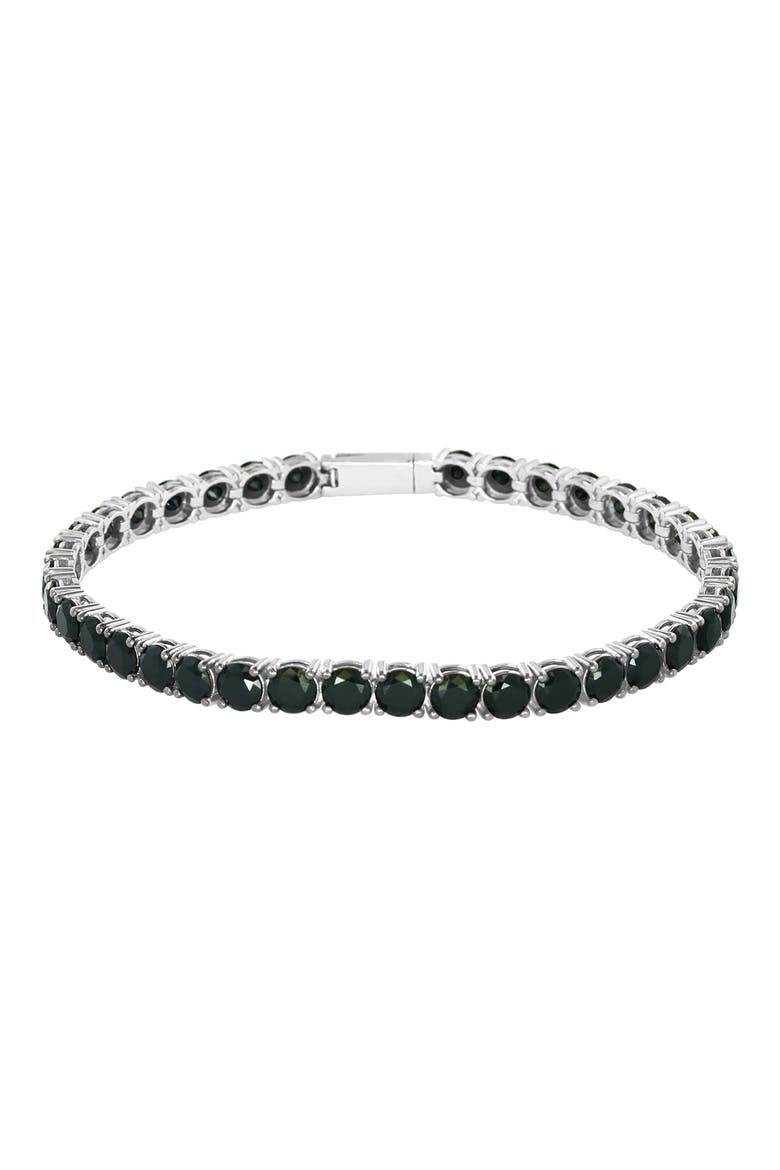 Sterling Silver Black Spinel Tennis Bracelet, Main, color, BLACK