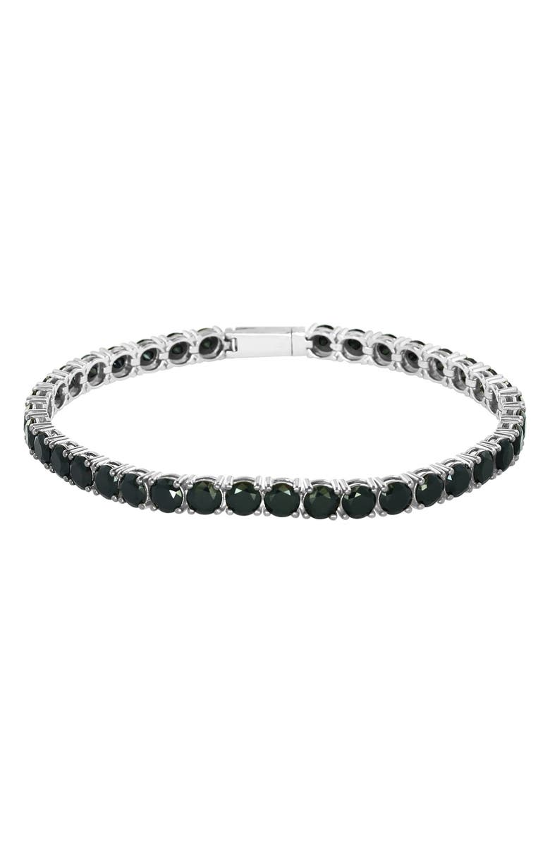 EFFY Sterling Silver Black Spinel Tennis Bracelet, Main, color, 