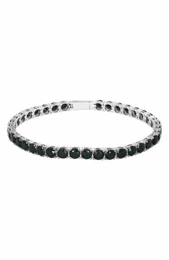 Sterling Silver Black Spinel Tennis Bracelet