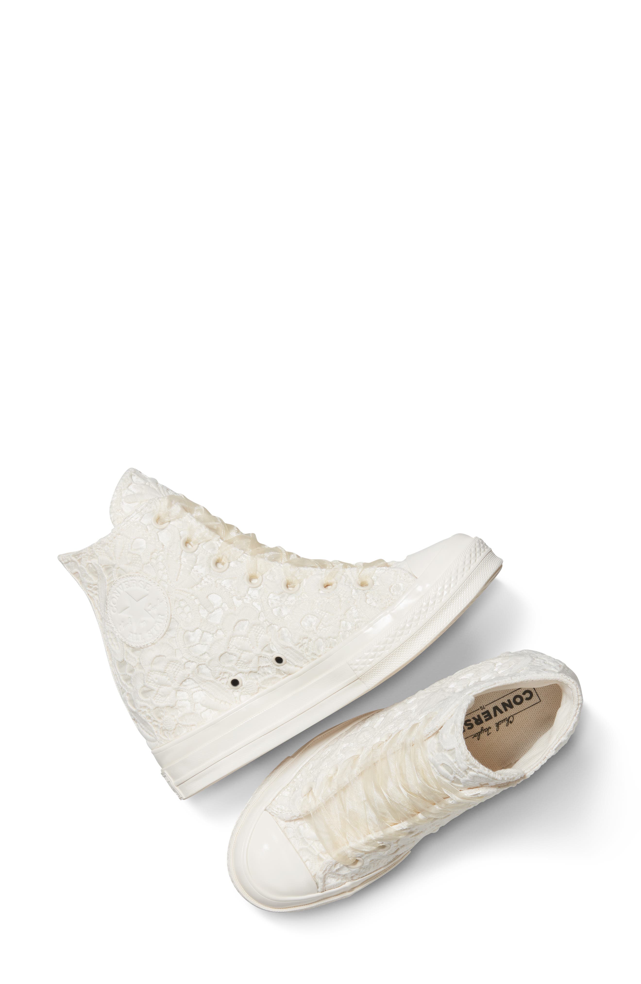 Chuck 70 Wedge Sneaker, Alternate, color, EGRET/ EGRET/ BLACK