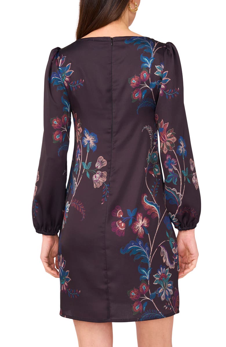 Vince Camuto Long Sleeve Satin Shift Dress, Alternate, color, Purple Dusk