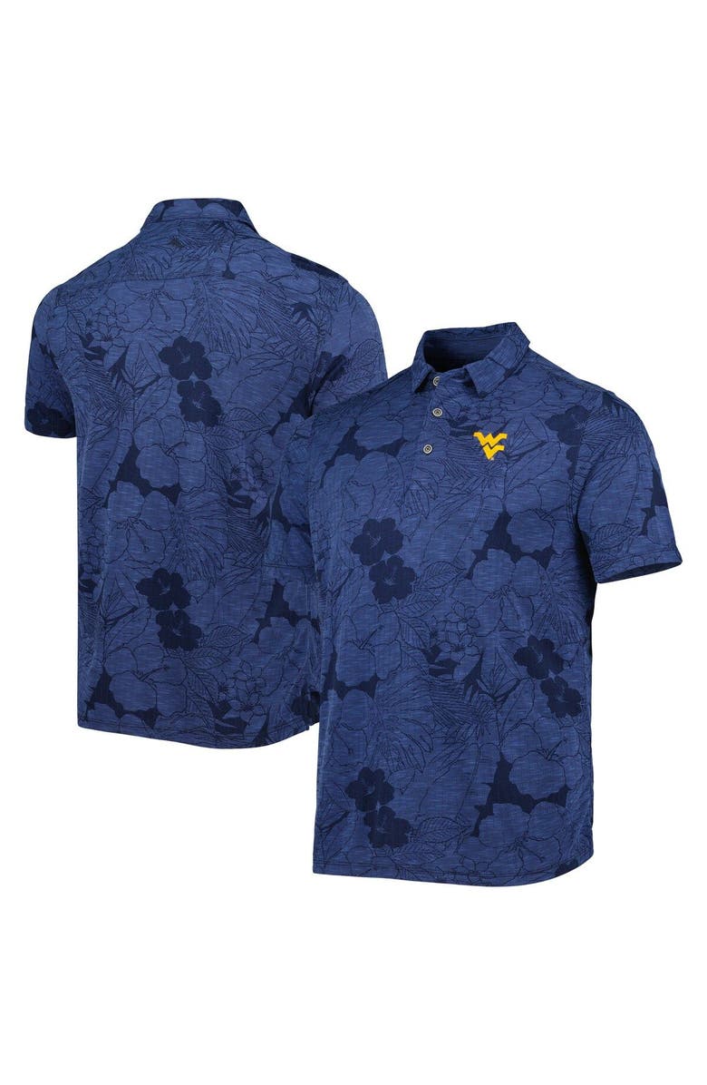 Tommy Bahama Men's Tommy Bahama Navy West Virginia Mountaineers Miramar Blooms Polo, Main, color, 
