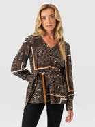 Saint + Sofia Joselyn V-Neck Blouse