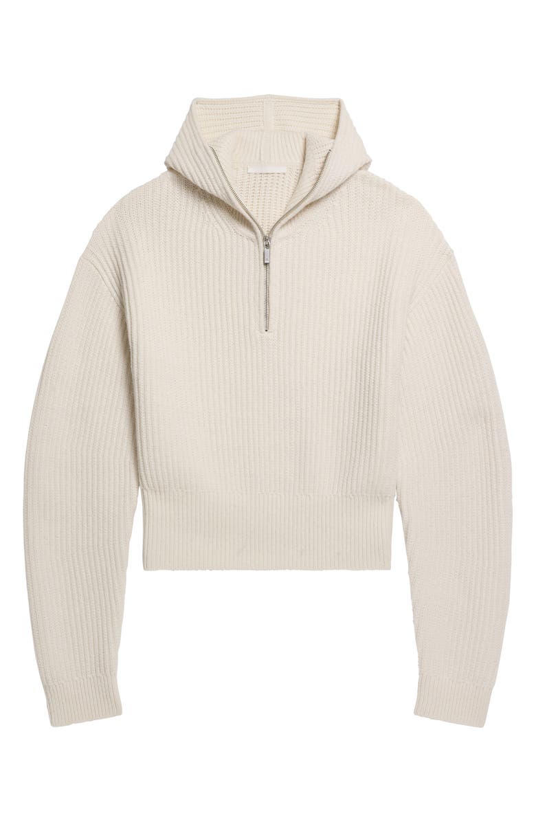 Helmut Lang Balaclava Quarter Zip Hoodie, Alternate, color, Ivory