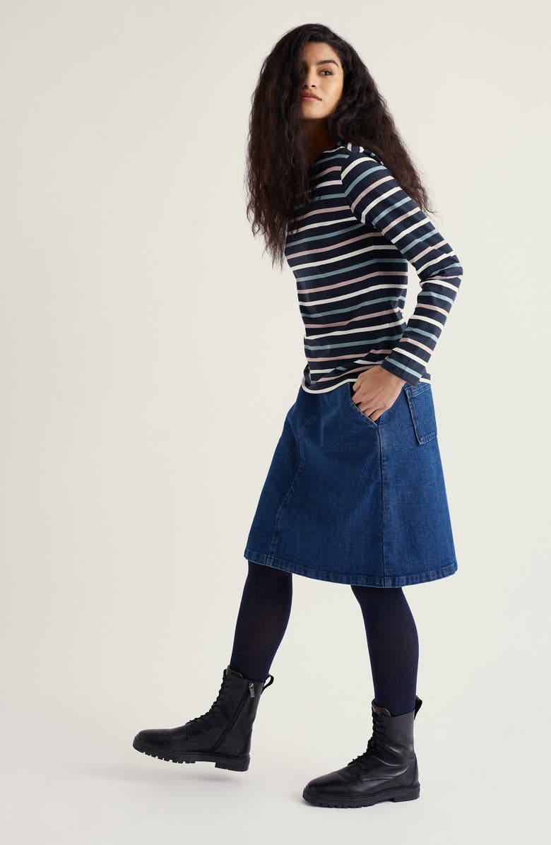 Seasalt Cornwall Sailor Stripe Organic Cotton Top, Alternate, color, Tri Breton Parsnip