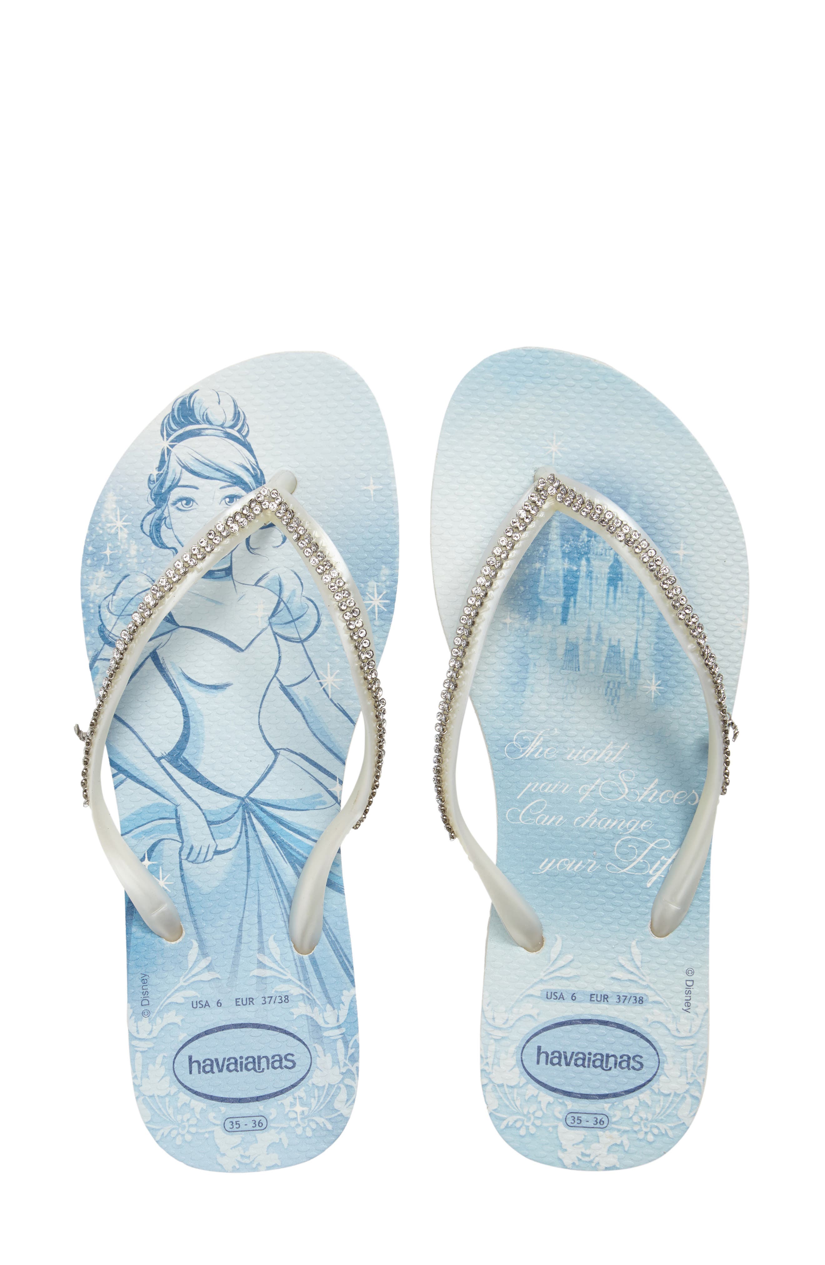 Havaianas Slim Disney Princess Crystal Flip Flop, Alternate, color, 