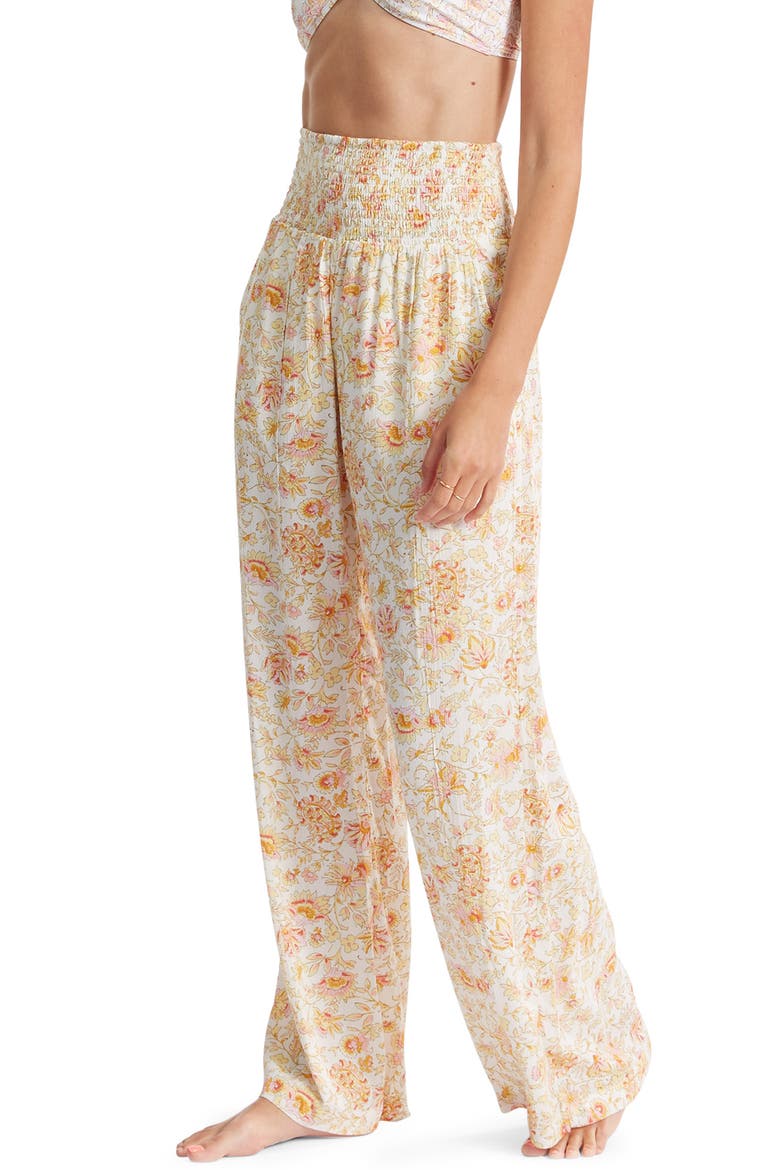 New Waves 2 Floral Wide Leg Pants, Alternate, color, WHITE/ MULTI