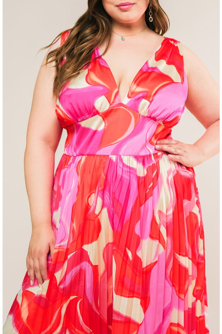 Print Woven Jumpsuit, Alternate, color, PINK RED