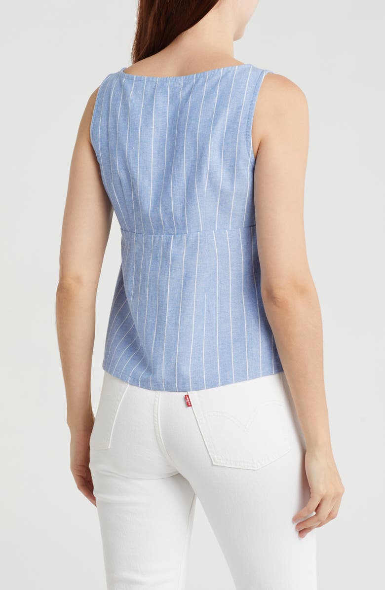 Vigoss Tie Front Tank Top, Alternate, color, Baby Blue