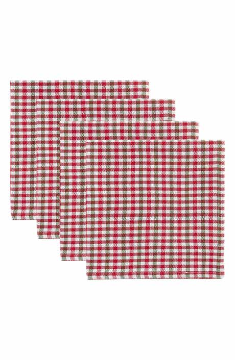 Design Imports Holiday Houndstooth 4-Piece Napkin Set