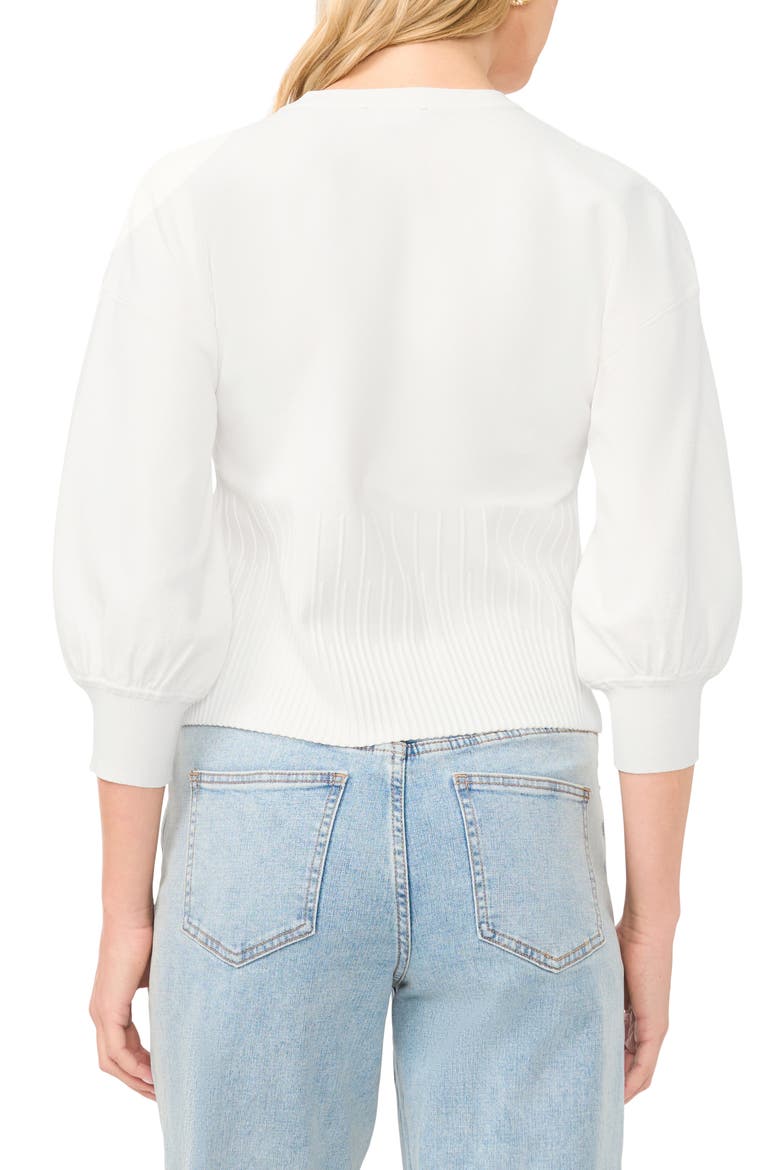 Ribbed Crop Cardigan, Alternate, color, ANTIQUE WHITE