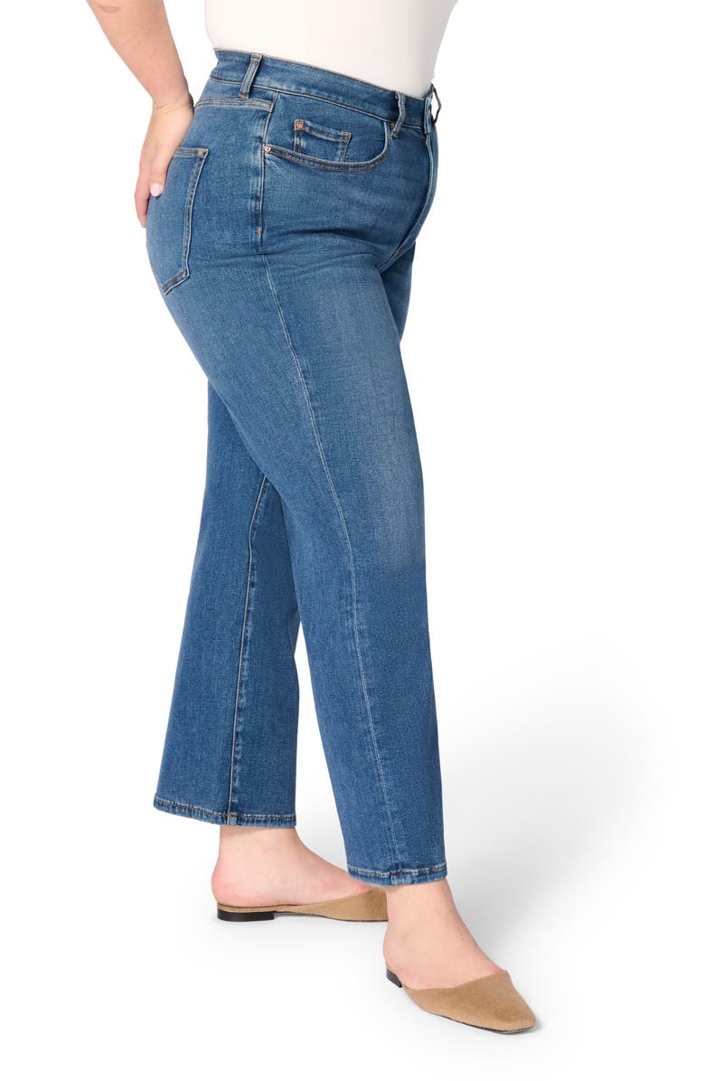 WARP+WEFT ASE High Waist Straight Leg Stretch Jeans, Alternate, color, Takeoff