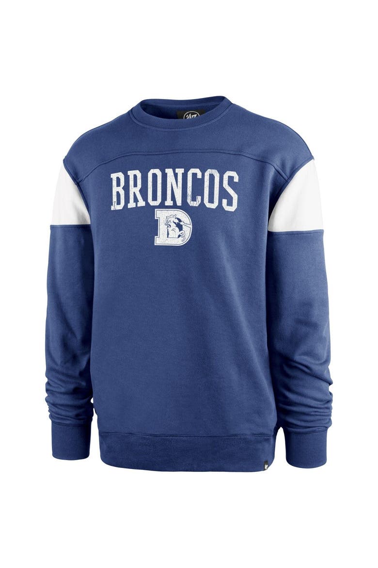 Men's '47 Blue Denver Broncos Groundbreaker Onset Pullover Sweatshirt, Alternate, color, Blue