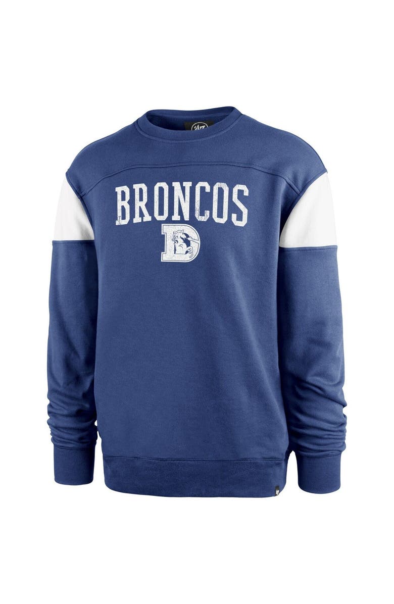 '47 Men's '47 Blue Denver Broncos Groundbreaker Onset Pullover Sweatshirt, Alternate, color,