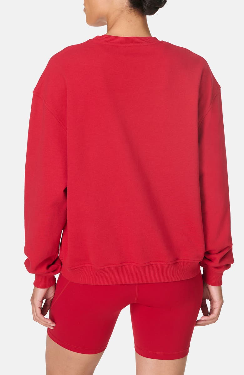 Sweaty Betty Revive Crewneck Cotton Blend Sweatshirt, Alternate, color, Pepper Red