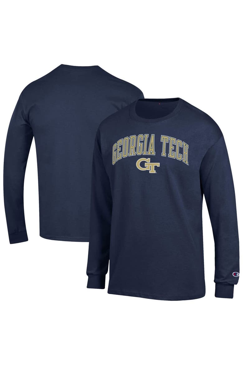 Men's Champion  Navy Georgia Tech Yellow Jackets Arch Over Logo Long Sleeve T-Shirt, Main, color, Navy