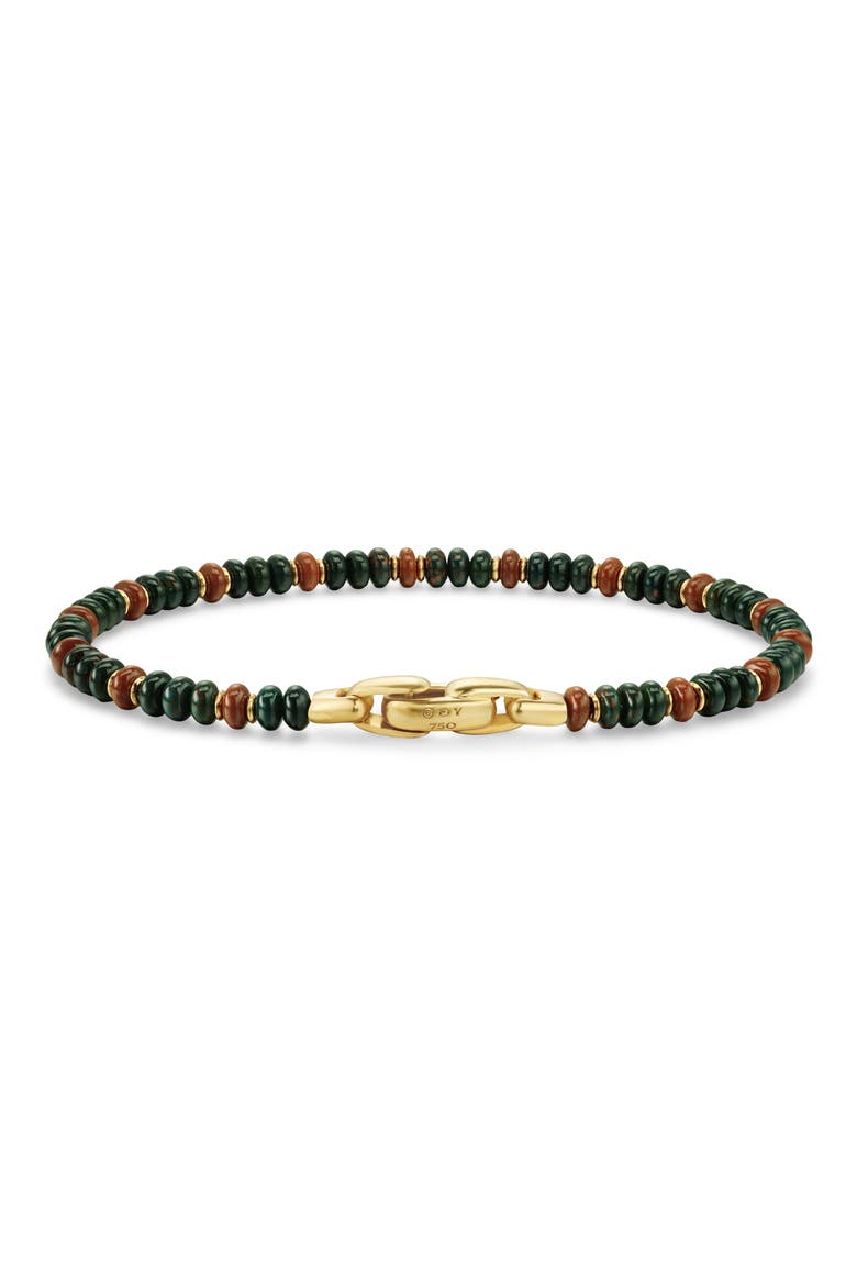 Men's Spiritual Beads Bracelet in 18K Yellow Gold with Bloodstone and Red Jasper, Alternate, color, 18K GOLD