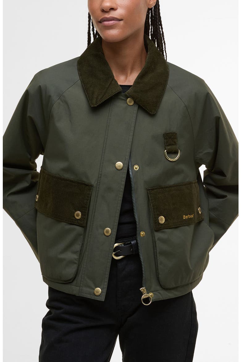 Phoebe Crop Jacket, Main, color, OLIVE BROWN