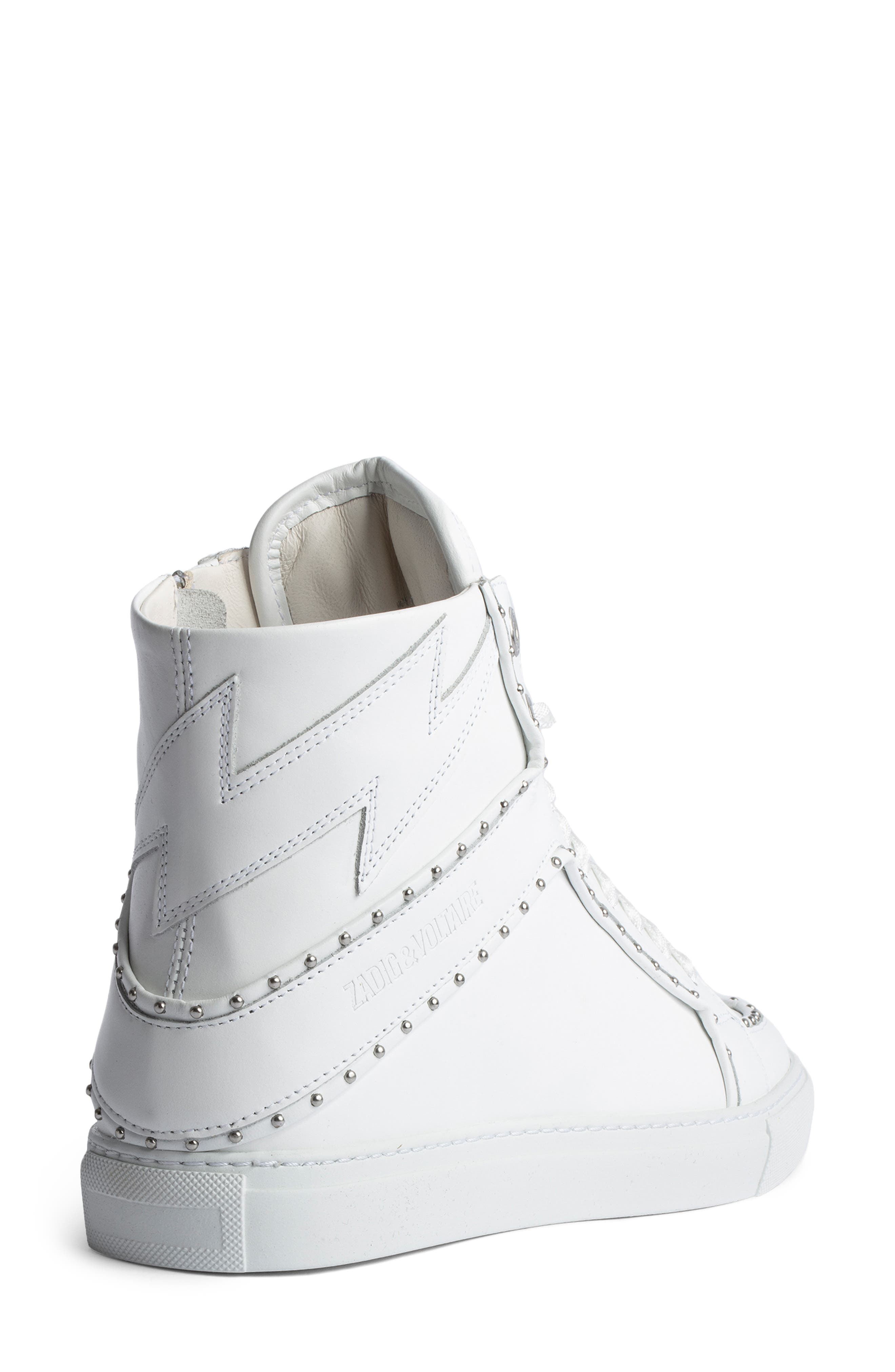 Zadig & Voltaire High Flash Smooth Platform Sneaker, Alternate, color, 