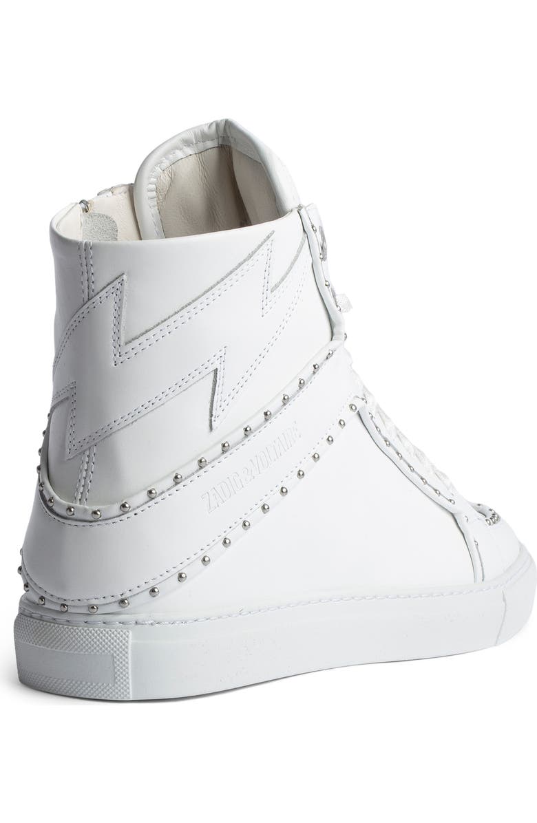 Zadig & Voltaire High Flash Smooth Platform Sneaker, Alternate, color,