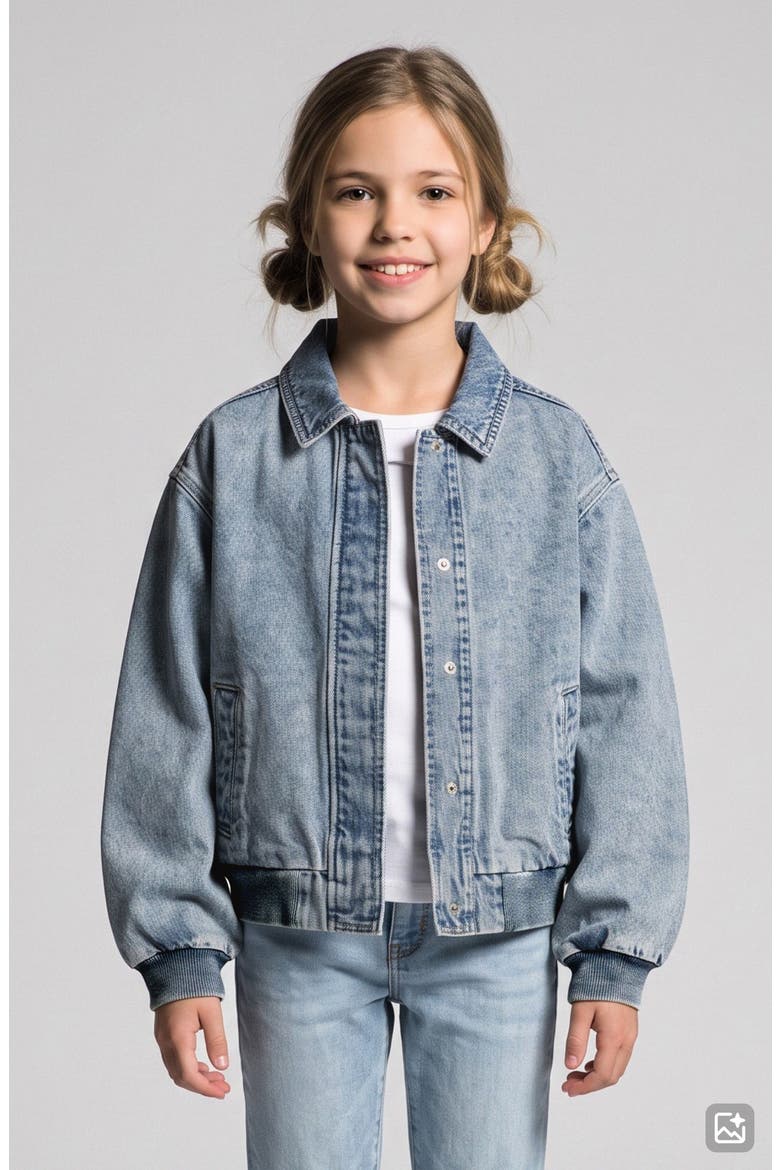 Denim Bomber Jacket, Alternate, color, LIGHT WASH