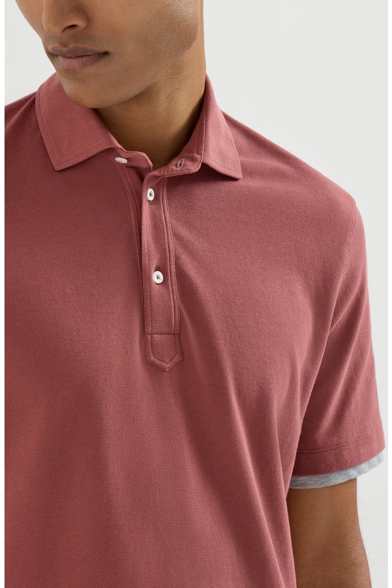 Piqué polo shirt, Alternate, color, Coral