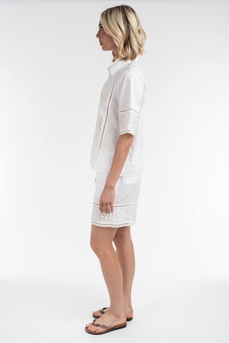 Lace Insert Everyday Blouse, Alternate, color, White