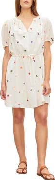 VELVET Cleo Embroidered Cotton Minidress