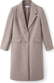 MANGO Notch Collar Coat with Removable Bib Insert