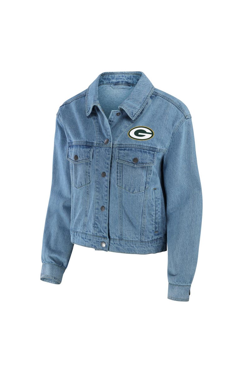 WEAR by Erin Andrews Women's WEAR by Erin Andrews Green Bay Packers Full-Snap Denim Jacket, Alternate, color, Blue