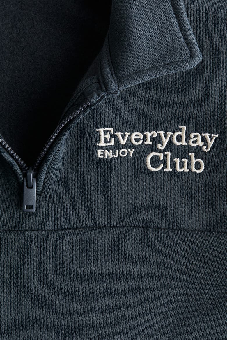 Embroidery-detail Zip-top Sweatshirt, Alternate, color, Dark gray/Everyday Club