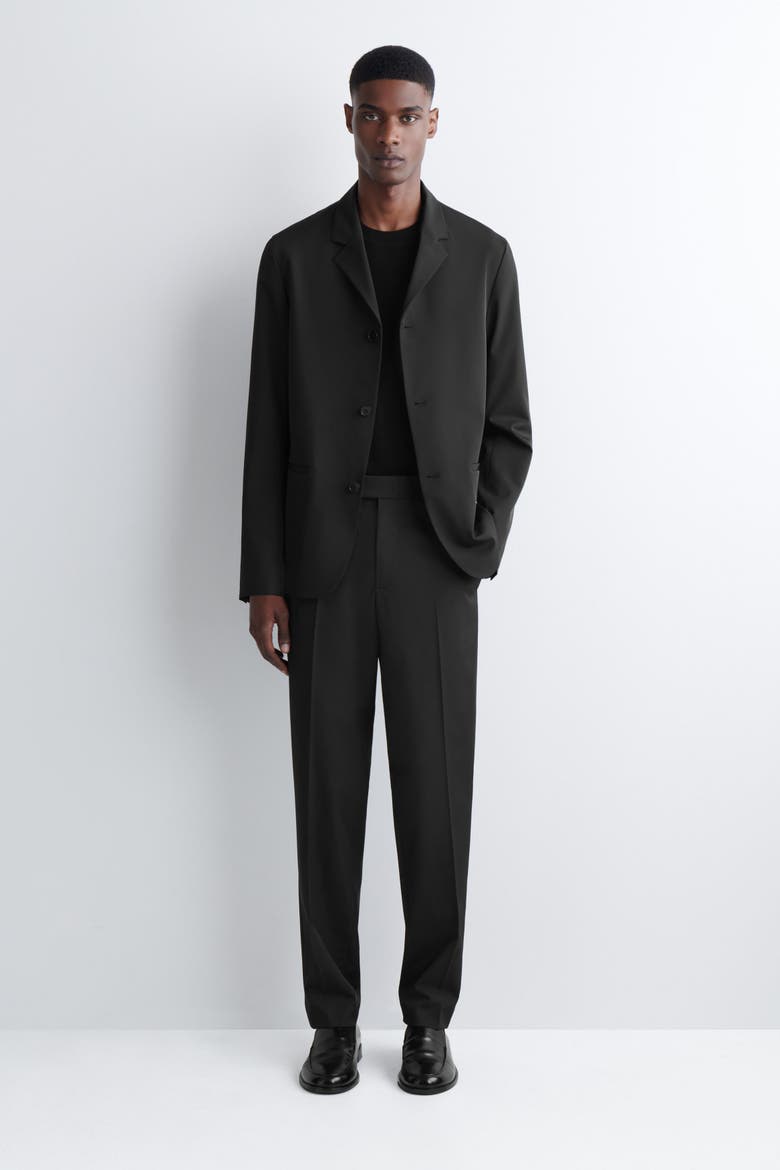 Tech-Twill Slim-Fit Straight-Leg Pants, Main, color, BLACK