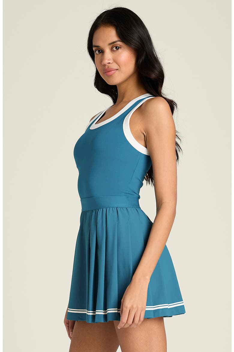 Contrast Scoop Neck Minidress, Alternate, color, LYONS BLUE