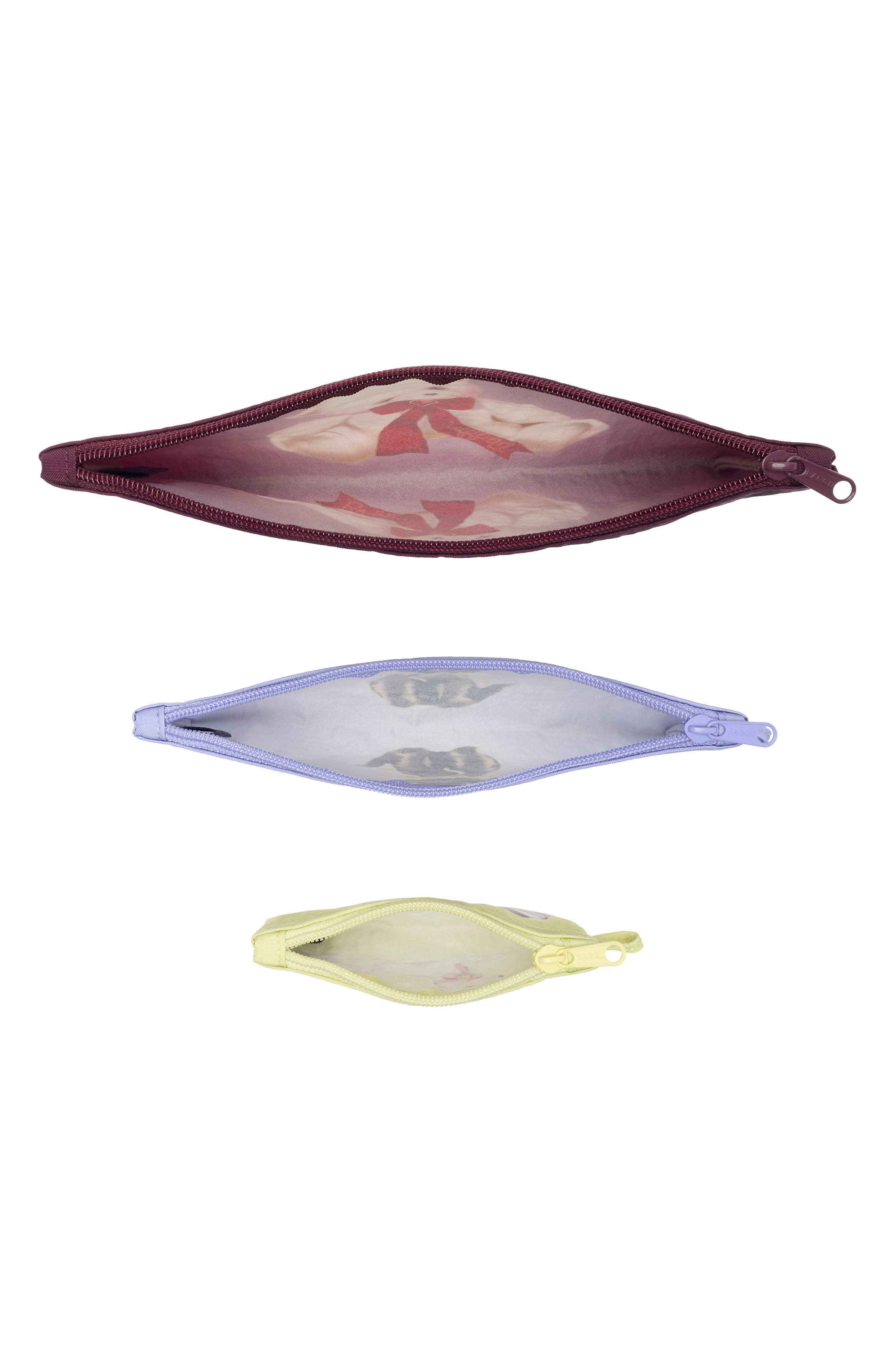 Set of 3 Flat Pouches, Alternate, color, FANCY ANIMALS