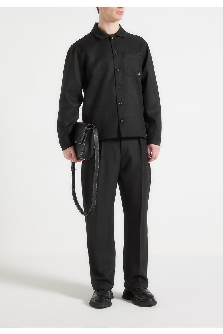 Valentin Tailored Overshirt, Main, color, Black