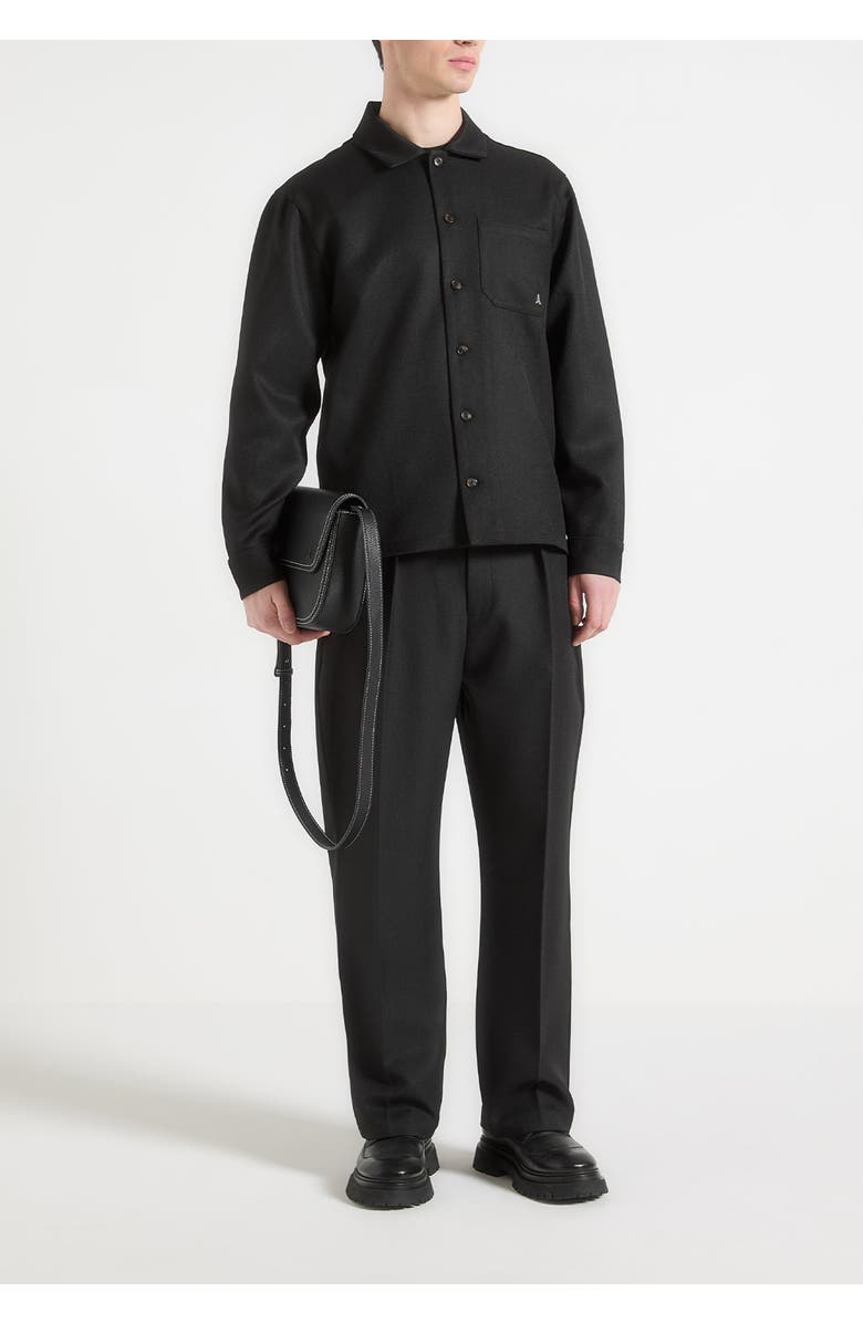 Manière De Voir Valentin Tailored Overshirt, Main, color, Black