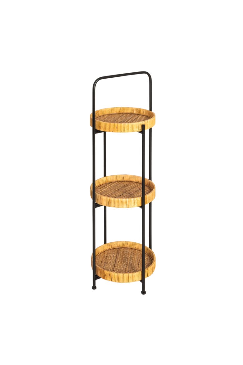 Modern Arched Plant Stand or Shelf with 3 Removable Trays, Main, color, Natural