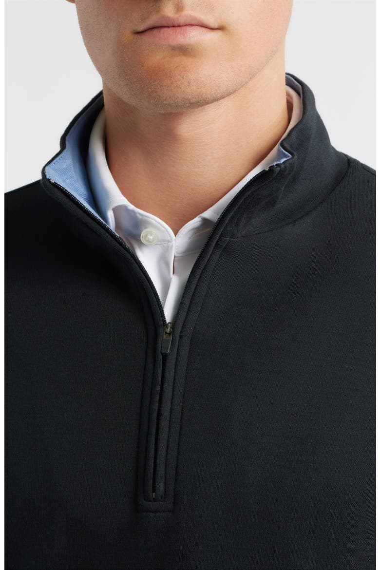 Pima Cotton Quarter Zip Vest, Alternate, color, BLACK