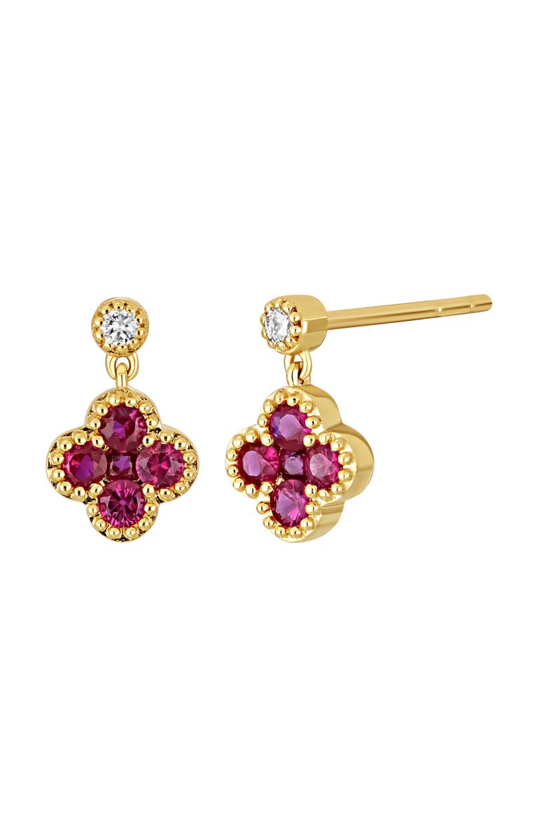 Bony Levy El Mar Drop Earrings, Main, color, 18K Yellow Gold Ruby