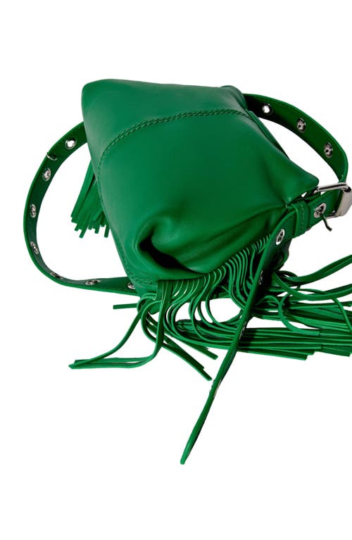 Maje Womens Miss M Mini Logo-embossed Leather Shoulder Bag Verts In Green