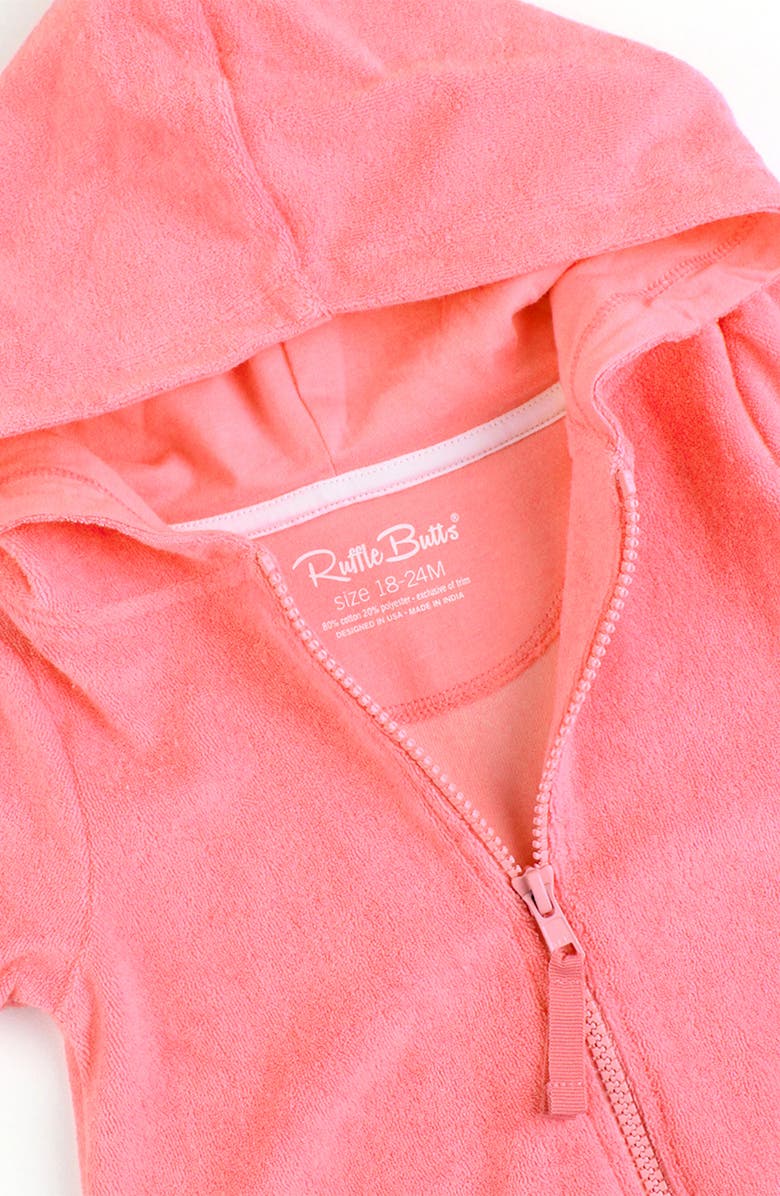 RuffleButts Terry Cloth Swim Cover-Up, Alternate, color, Pink