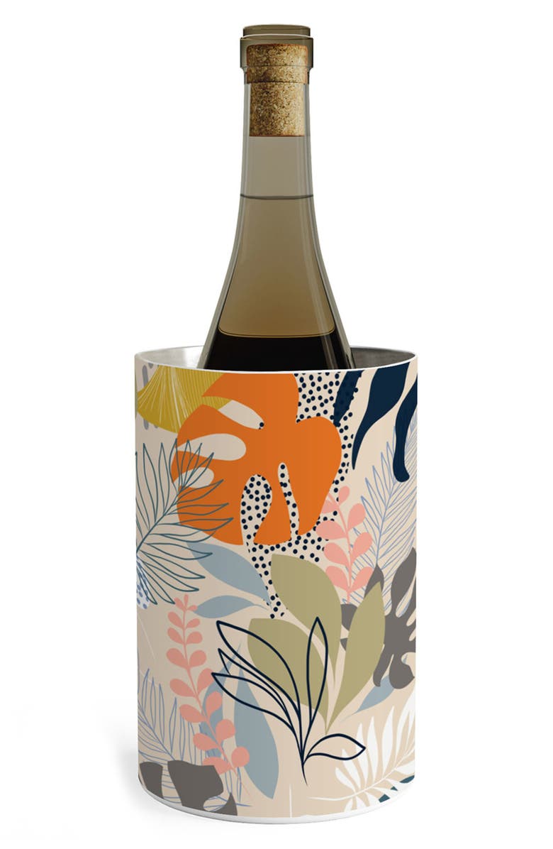 Deny Designs Foliage Pattern Stainless Steel Wine Chiller, Main, color, Multi