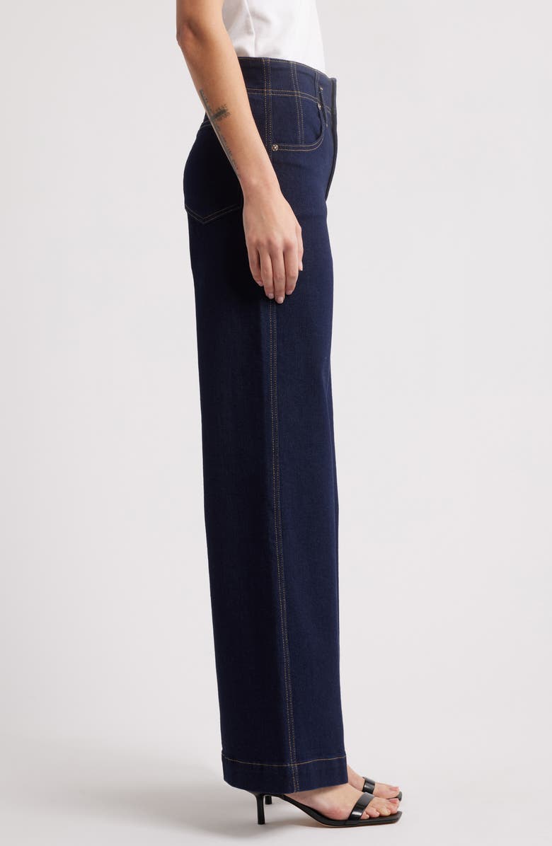 FRAME The Seamed Wide Leg Trouser Jeans, Alternate, color, Rinse