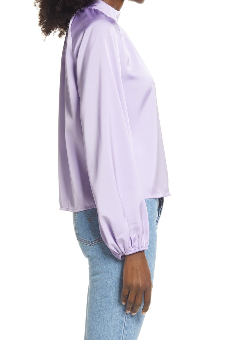 Mock Neck Blouse, Alternate, color, PURPLE SPRAY